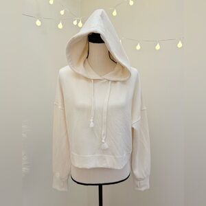 🌾 As Revival Cream Oversized Long Sleeve Cropped Hoodie